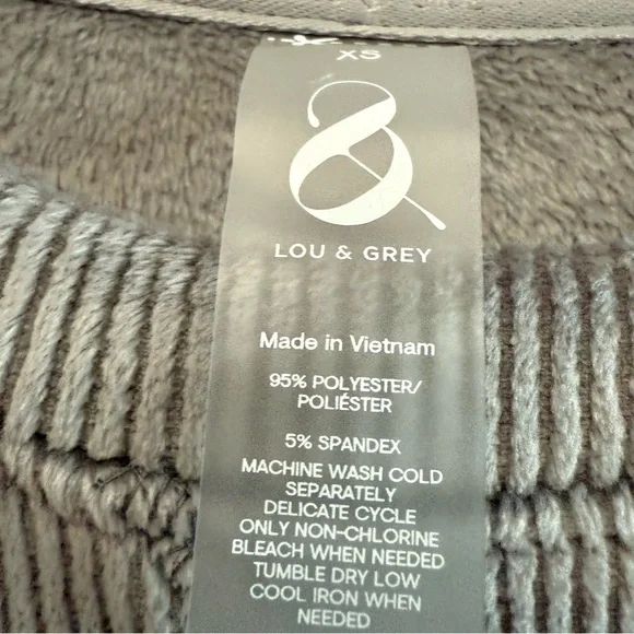 Lou & Grey Ribbed Dark Gray Sweater Top Size XS - Picture 7 of 8